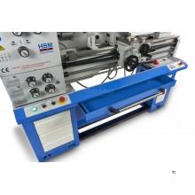 HBM 360 x 1000 industriell metalldreiebenk komplett med stor åpning med 3-akset LCD digitalt avlesningssystem - 400 volt