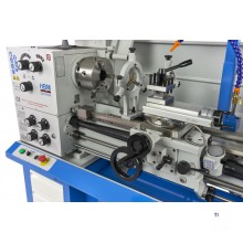 HBM 360 x 1000 industriell metalldreiebenk komplett med stor åpning med 3-akset LCD digitalt avlesningssystem - 400 volt