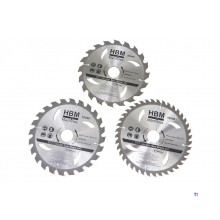 HBM 3 Delige 184 mm. Profi Cirkelzaagbladenset Met Verloopringen 