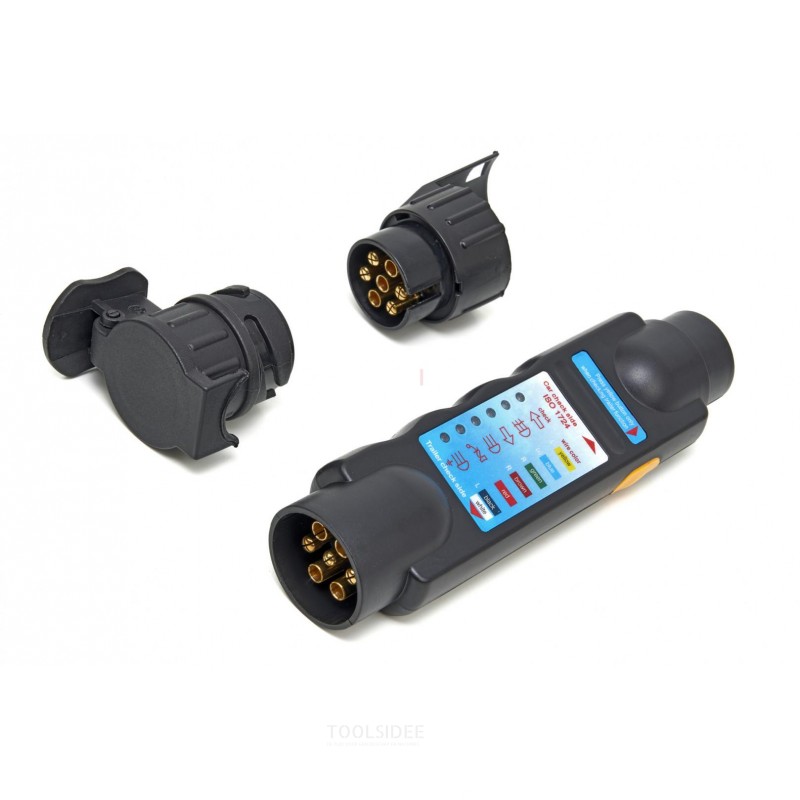 HBM Trailer Plugg Tester Med 2 Adaptere 7 og 13 Pol 12 Volt