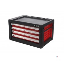 HBM 4 Laden Gereedschap Opzetkast - ROOD