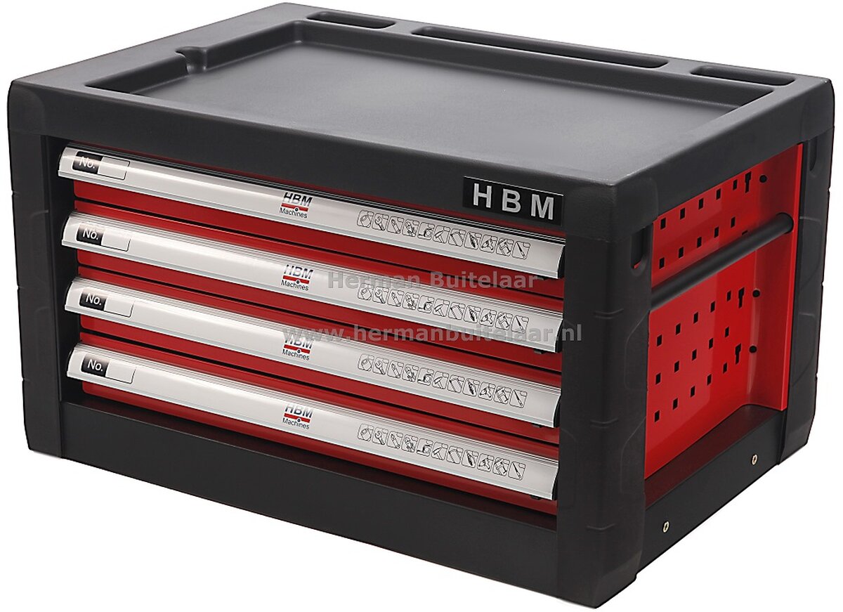 HBM 4 Laden Gereedschap Opzetkast - ROOD