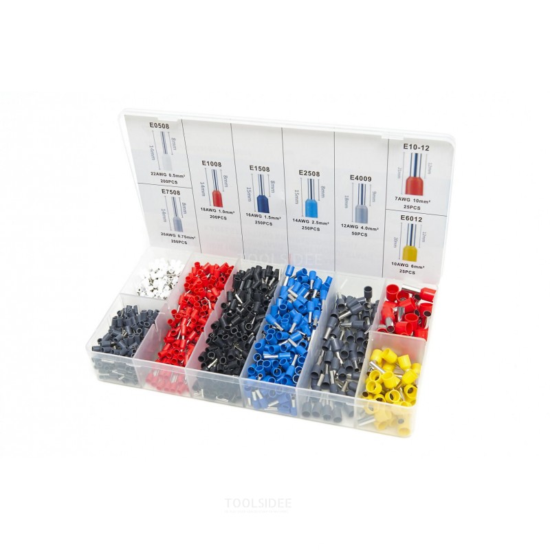HBM 1800 Piece Cable crimping tool, cable shoe pliers, Ferrule pliers, Cable stripping tool Crimp assortment