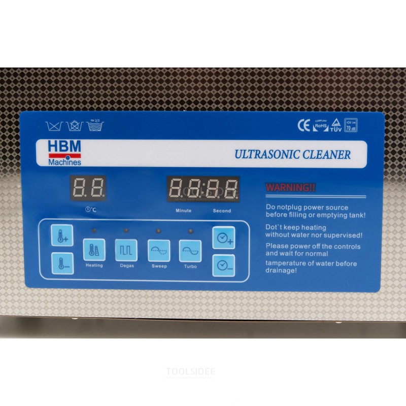Limpiador ultrasónico profesional Deluxe HBM de 6 litros