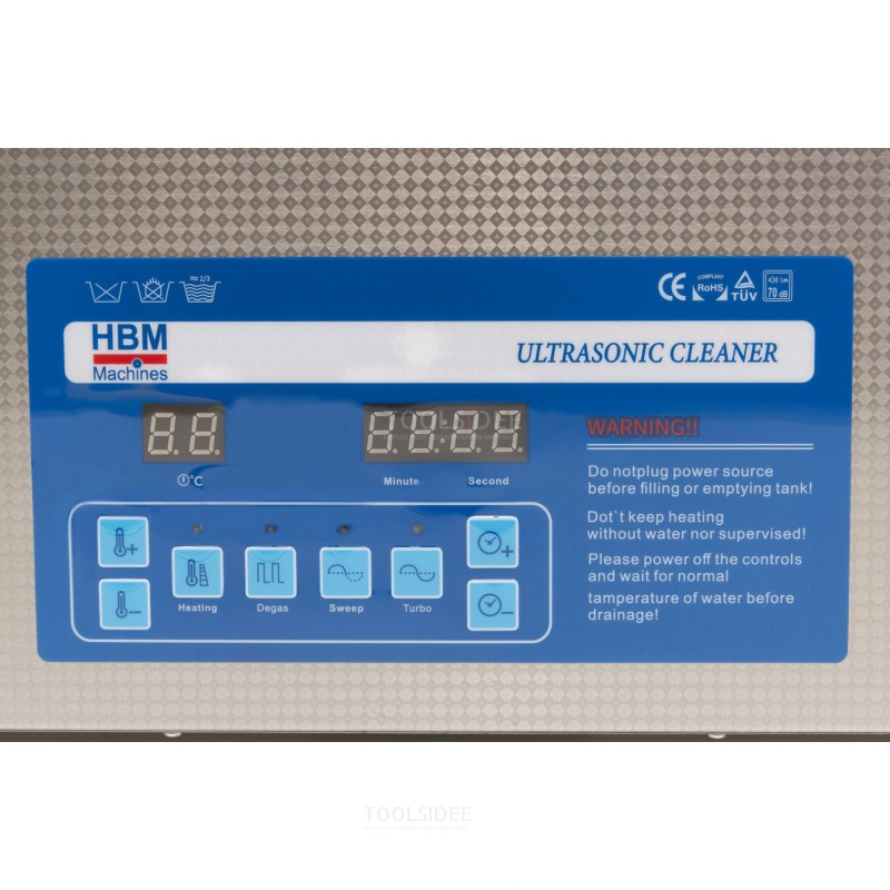 Limpiador ultrasónico profesional Deluxe HBM de 22 litros