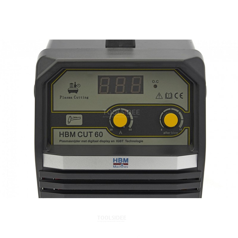 HBM CUT 60 Plasma Cutter with Digital Display and IGBT Technology - 230 Volt - Black