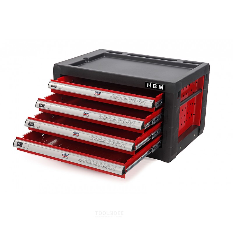 HBM 4 drawers tool cupboard - red