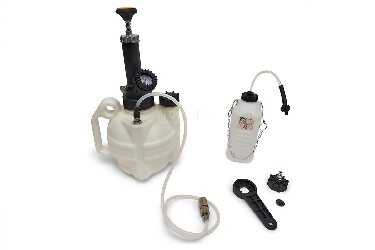 HBM Professional 4 liters vakuumbremseudluftningssæt inklusive 1 liters opsamlingsflaske