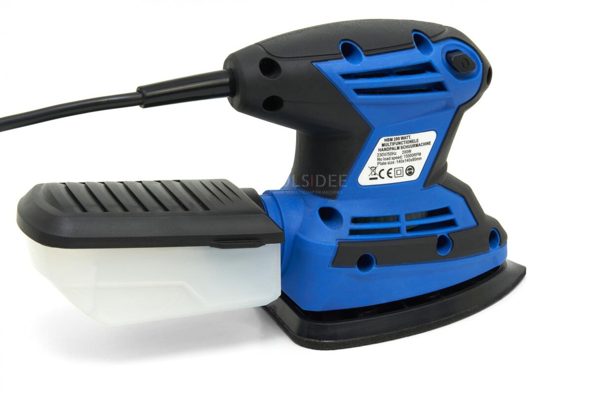 HBM 200 Watts. Multifunctional Palm Sander Including 12 Sanding Sheets