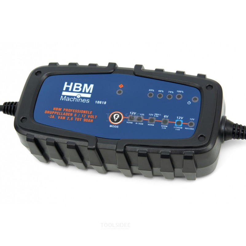  HBM Professional Trickle Charger 6 / 12 voltin 3A. 2,6 - 90 AH