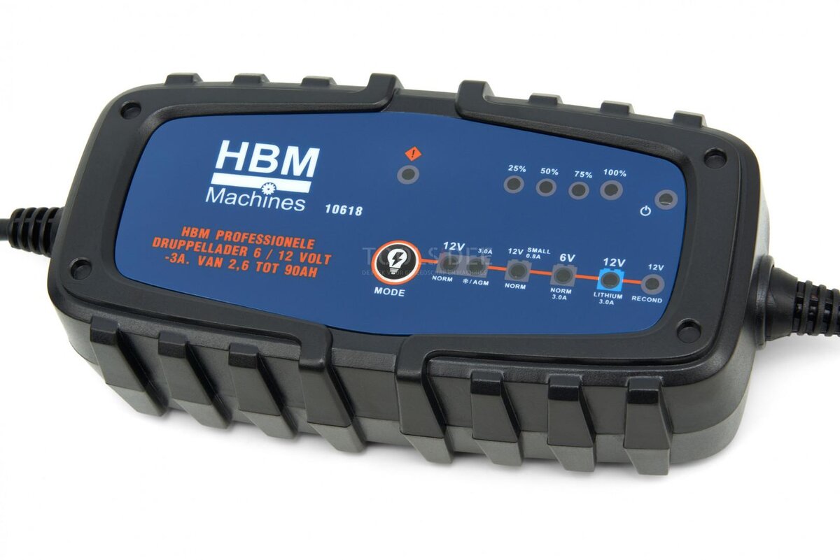 HBM professionelles Erhaltungsladegerät 6 / 12 Volt – 3 A von 2,6 bis 90 Ah