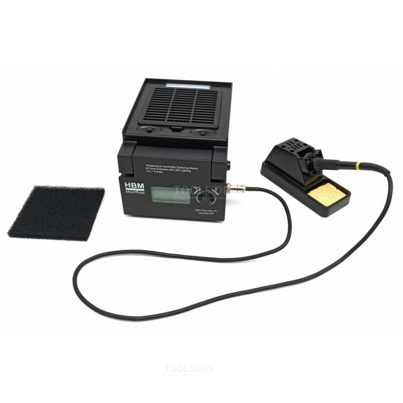 HBM Professional Digital Soldering Station with LED Lighting and Soldering Smoke Extraction
