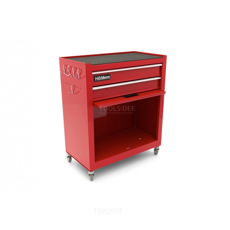 HBM 2 Loading Tool Trolley With Lid - RED