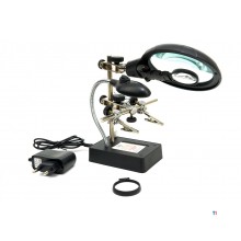 HBM Deluxe 3rd Hand -luuppilamppu 3-kertaisella luuppisuurennuksella ja LED-valolla HBM Deluxe 3rd Hand -luuppilamppu 3-kertaisella luuppisuurennuksella ja LED-valolla