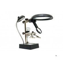 HBM Deluxe 3rd Hand -luuppilamppu 3-kertaisella luuppisuurennuksella ja LED-valolla HBM Deluxe 3rd Hand -luuppilamppu 3-kertaisella luuppisuurennuksella ja LED-valolla