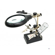 HBM Deluxe 3rd Hand -luuppilamppu 3-kertaisella luuppisuurennuksella ja LED-valolla HBM Deluxe 3rd Hand -luuppilamppu 3-kertaisella luuppisuurennuksella ja LED-valolla