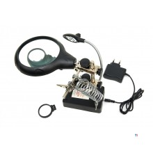 HBM Deluxe 3rd Hand -luuppilamppu 3-kertaisella luuppisuurennuksella ja LED-valolla HBM Deluxe 3rd Hand -luuppilamppu 3-kertaisella luuppisuurennuksella ja LED-valolla