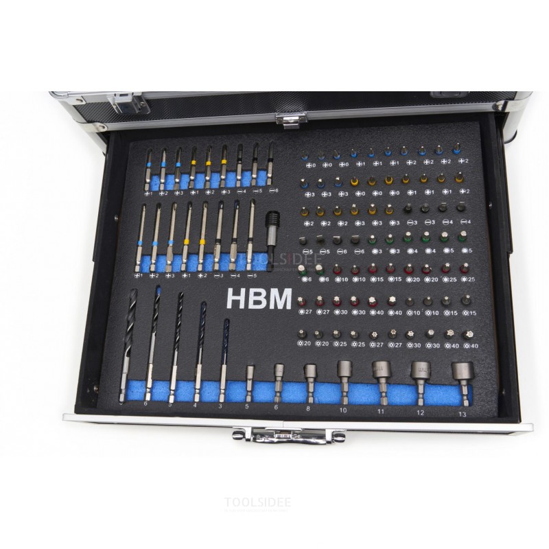 HBM Professional 20V 2.0AH Taladro inalámbrico con juego de accesorios de 100 piezas