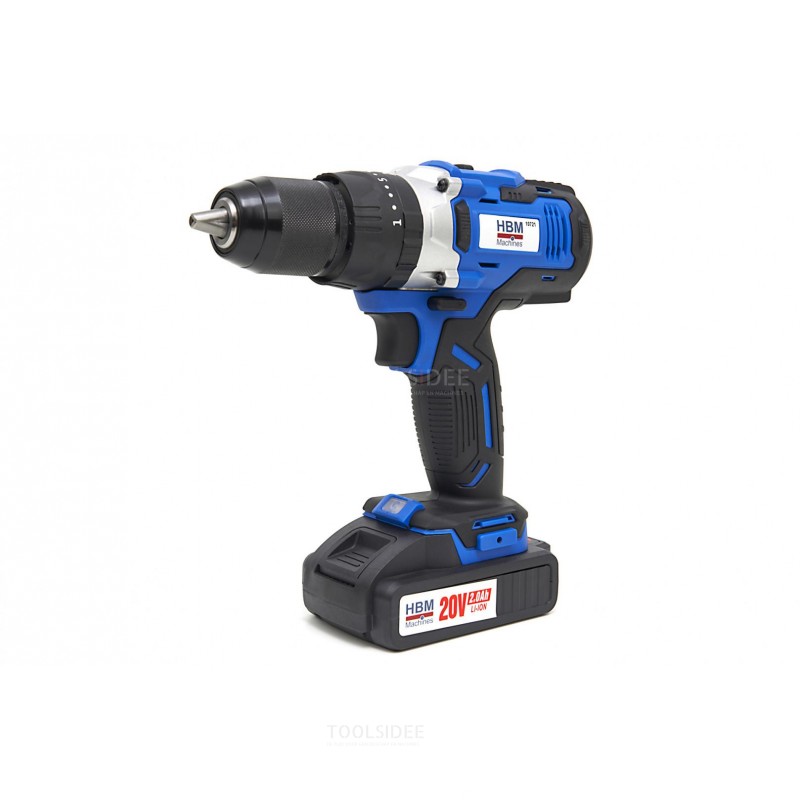 HBM Professional 20V 2.0AH Cordless Drill with 100 Piece Accessories Set