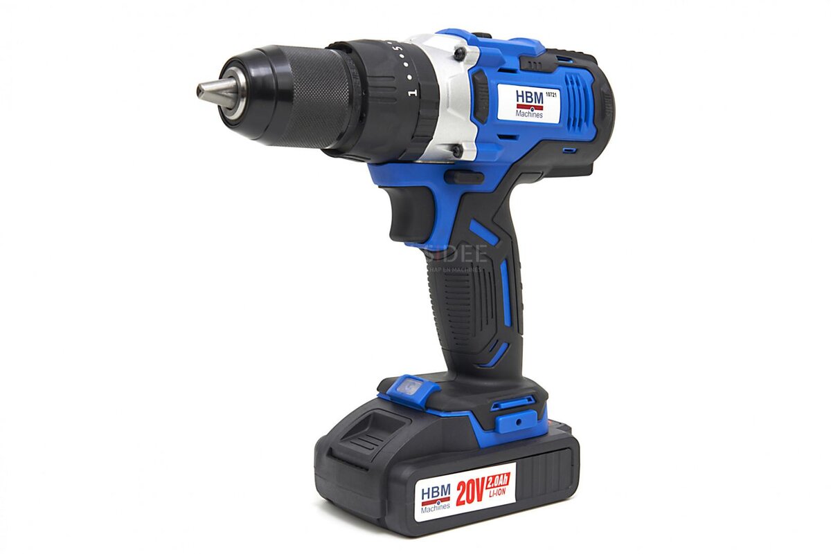 HBM Professional 20V 2.0AH Cordless Drill with 100 Piece Accessories Set