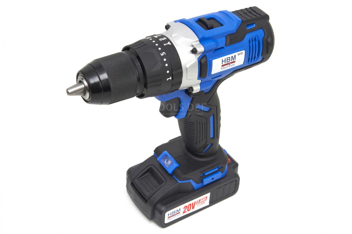 HBM Professional 20V 2.0AH Cordless Drill with 100 Piece Accessories Set