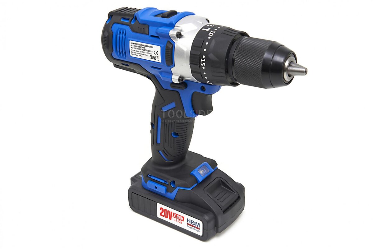 HBM Professional 20V 2.0AH Cordless Drill with 100 Piece Accessories Set