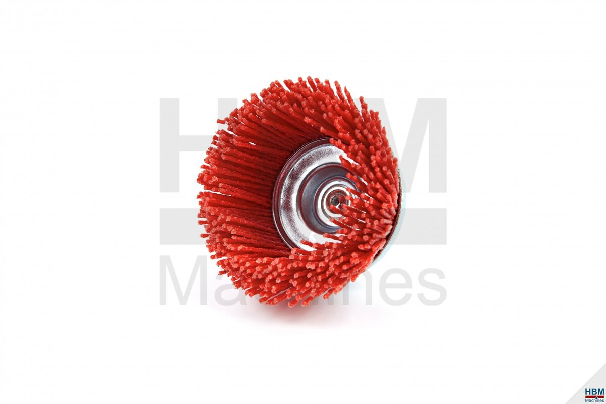 HBM 75 mm Nylon Bowl børste, slipebørste med 6 mm. shot