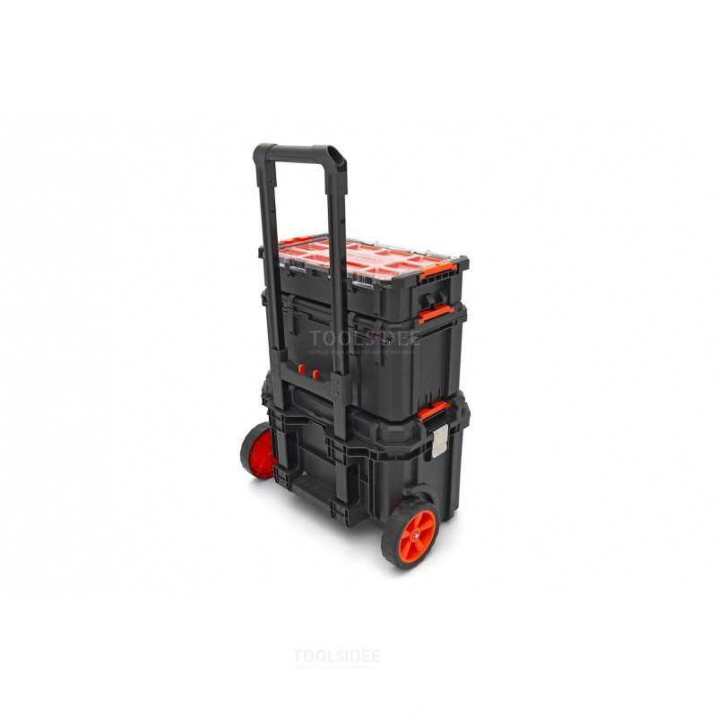 Tactix - Juego de maletines de herramientas con ruedas móviles modulares de 3 piezas