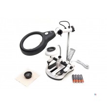 HBM Deluxe Derde Handje Loupelamp met 4x Vergroting, LED Verlichting, 108 mm Lens, 21 mm en 30 mm Lens
HBM Deluxe Derde Handje Loupelamp met 4x Vergroting, LED Verlichting, 108 mm Lens, 21 mm en 30 mm Lens