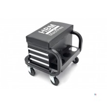 HBM Professional Mobil verkstedstol, krakk med 3 skuffer HBM Professional Mobil verkstedstol, krakk med 3 skuffer