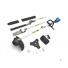 HBM 4 i 1 buskrydder / græstrimmer / hækkeklipper / motorsav / træsav på batteri 2.0AH - 40 Volt