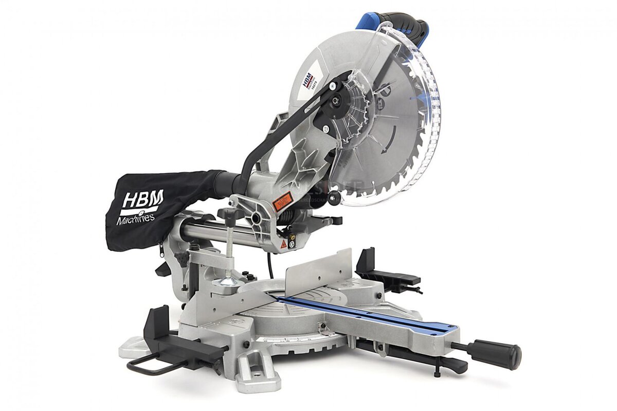 Sega radiale HBM 254 x 70 mm, sega a croce, sega a traino con laser