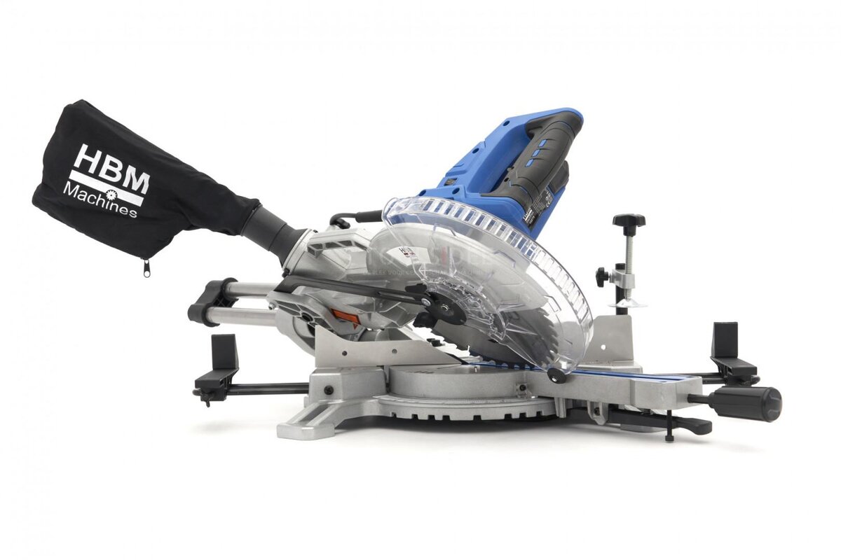 Sega radiale HBM 254 x 70 mm, sega a croce, sega a traino con laser