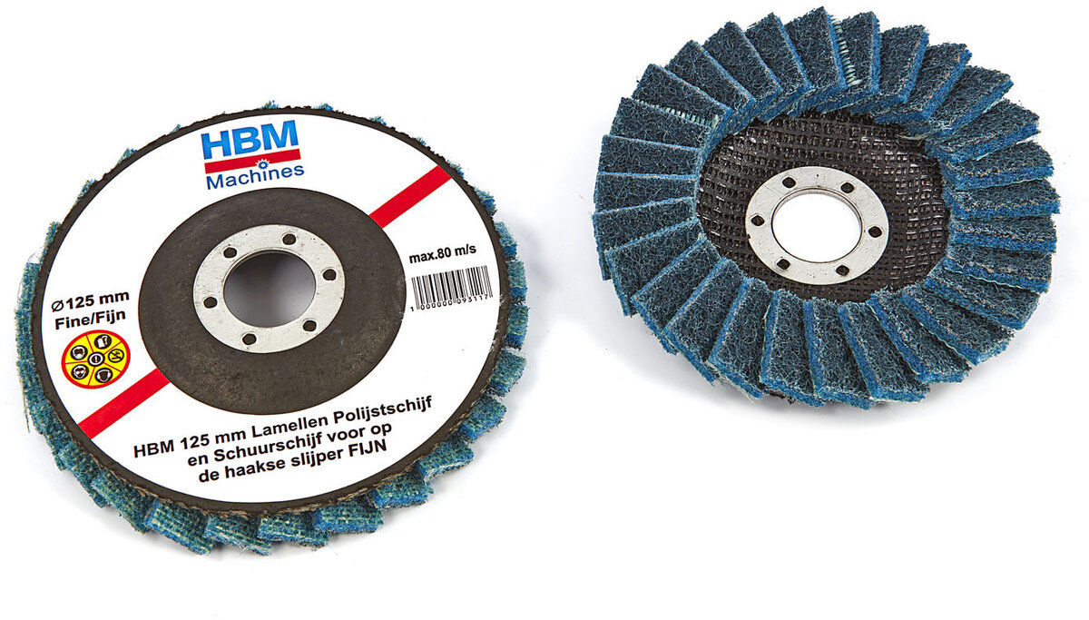 HBM Lamellen poleringsskiver og slipeskiver for vinkelsliper FIJN