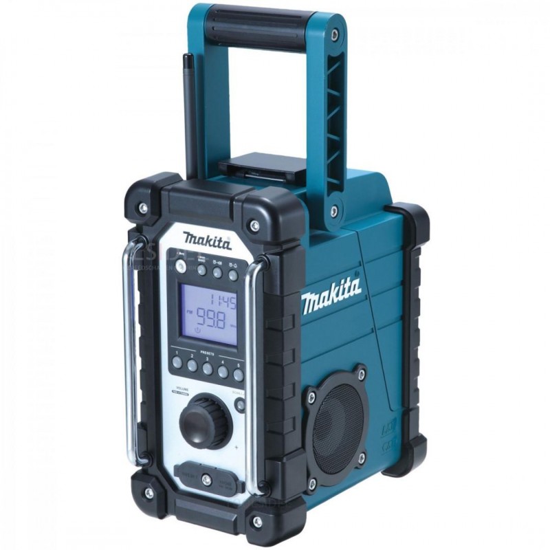 Radio da costruzione Makita DMR107 7.2-18V Li-Ion batteria - funziona con alimentazione di rete e batteria
