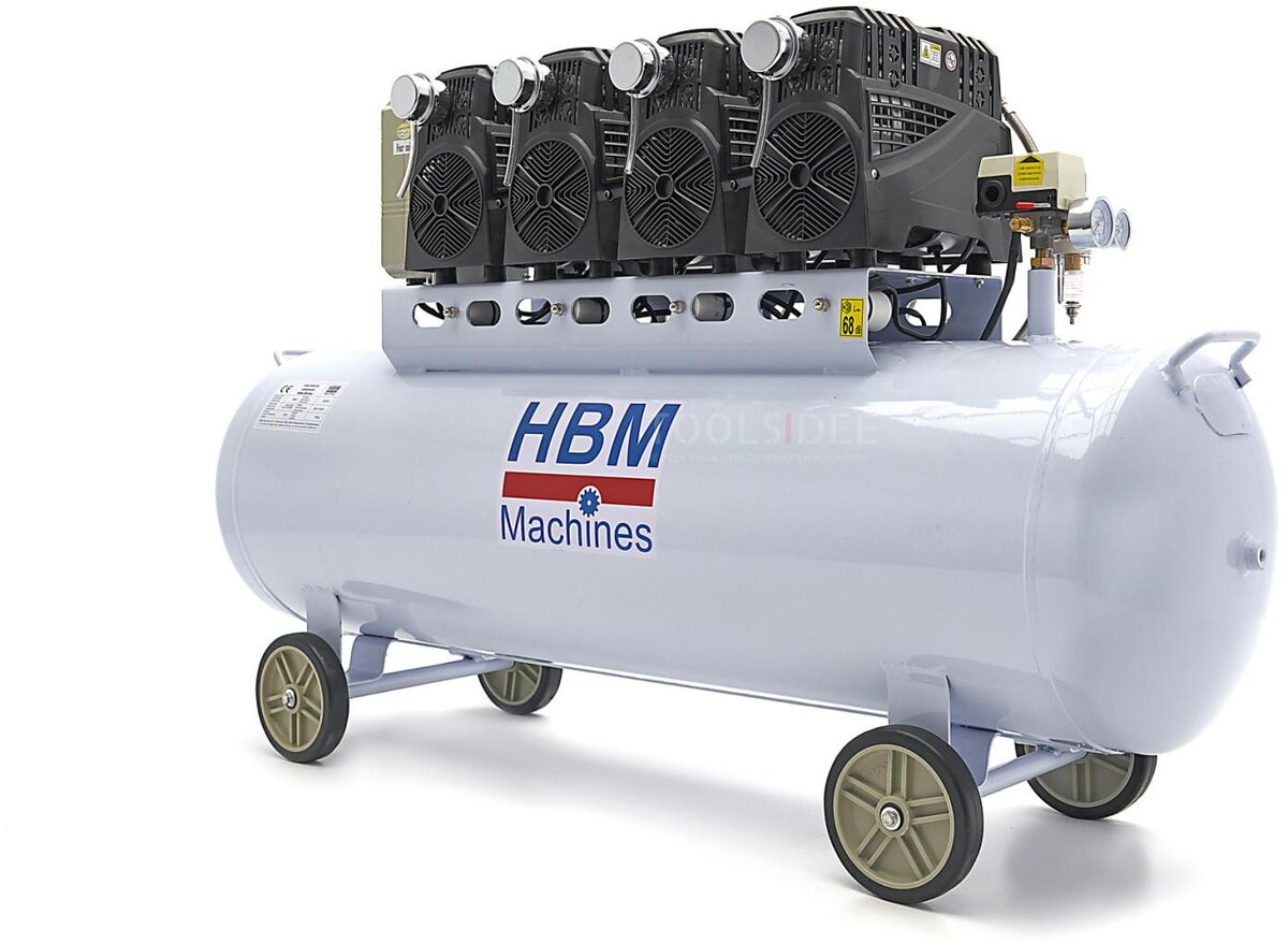 HBM 200 Liter Professionele Low Noise Compressor SGS 