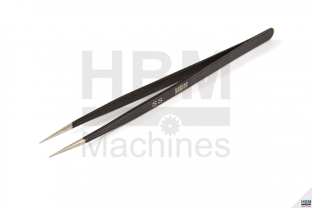 Hbm professionell anti-magnetisk rostfritt stålpincett med spetsig käke lång st-29