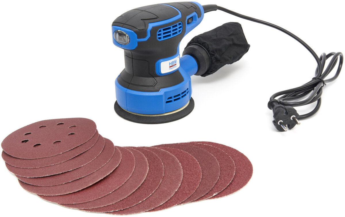 HBM Variable Random Orbit Sander 320 Watt Inkludert 12 slipeark HBM Variable Random Orbit Sander 320 Watt Inkludert 12 slipeark