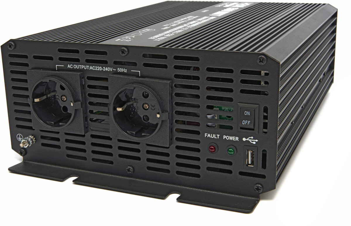 HBM Professional 12 Volt - 230 Volt Pure Sine Wave Voltage Converter 1500 Watt