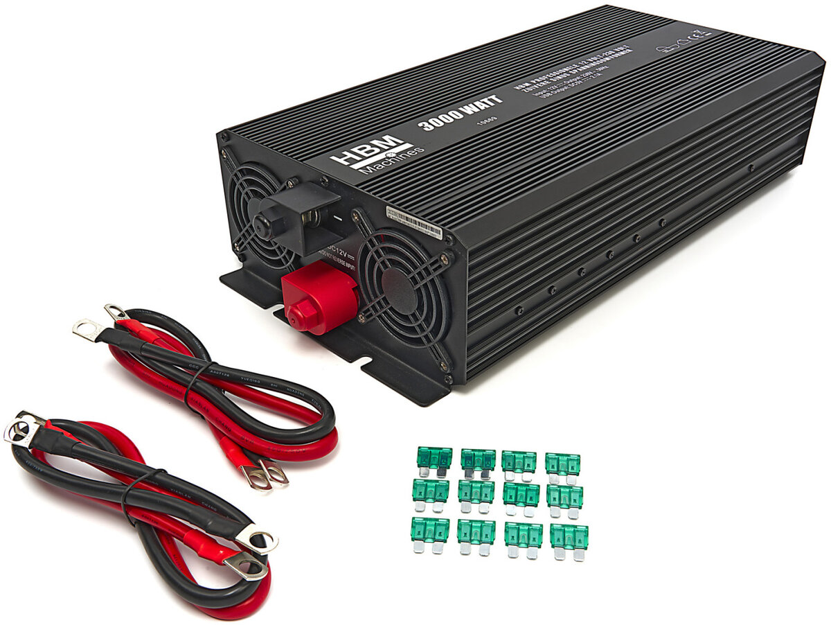 HBM Professional 12 Volt - 230 Volt Pure Sine Wave Voltage Converter 3000 Watt