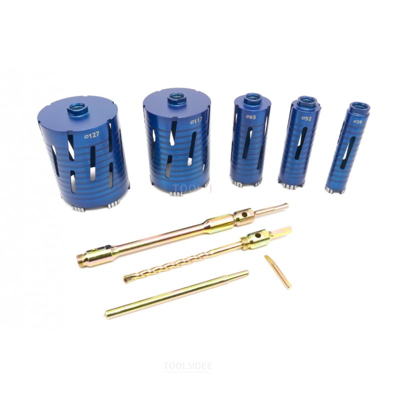HBM 11 Piece Professional Diamond Drill Set 38 / 52 / 65 / 117 / 127 mm