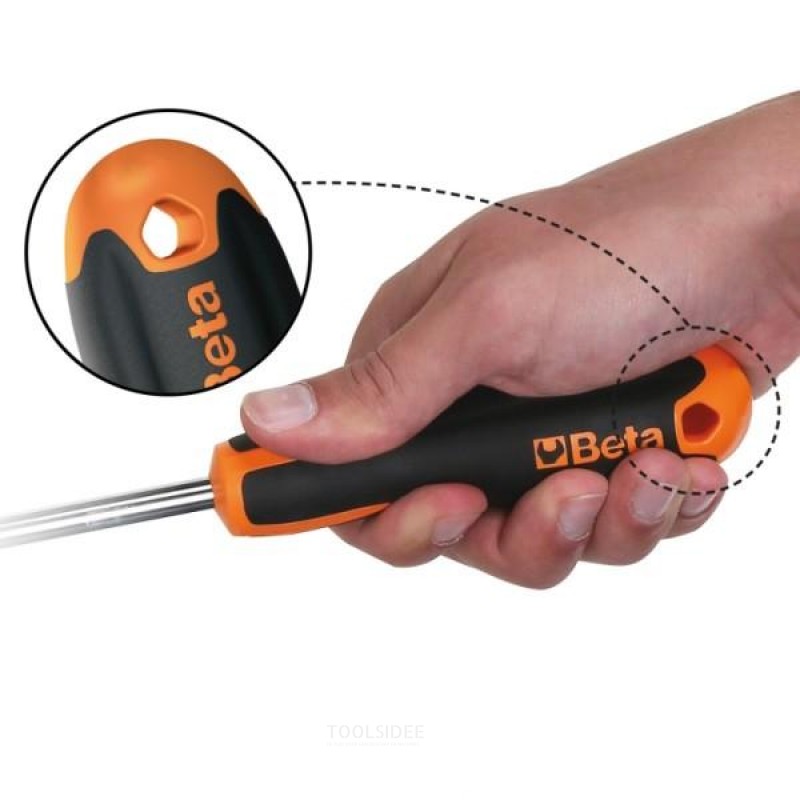 Beta evox screwdriver for countersunk screws, chrome-plated, tip burnished