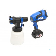 HBM Professionele 18 Volt 4.0AH Draagbare Elektrische Verfspuit Inclusief 2 Accu's Met 1000 ML Reser 