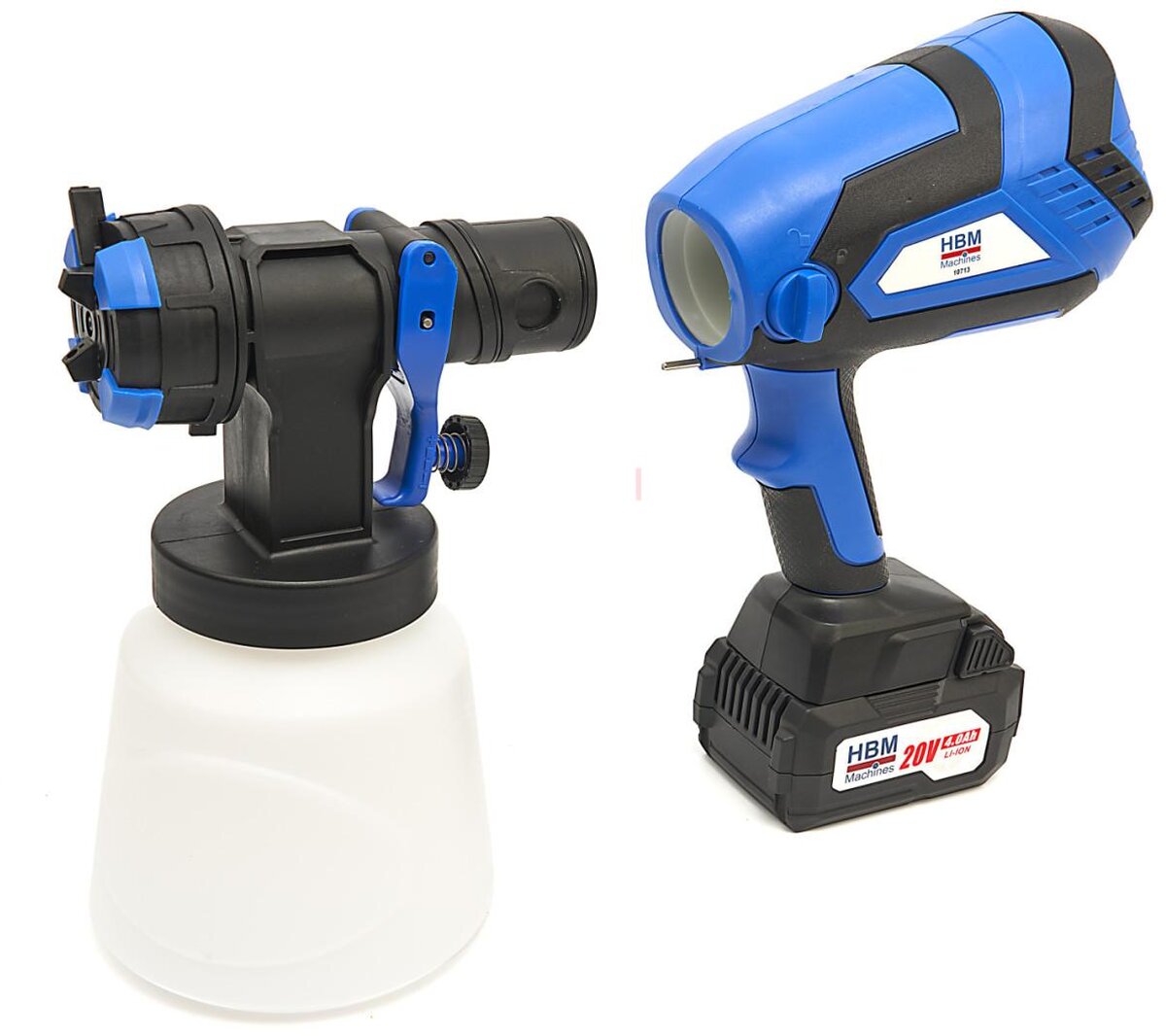 HBM Professionele 18 Volt 4.0AH Draagbare Elektrische Verfspuit Inclusief 2 Accu's Met 1000 ML Reser 