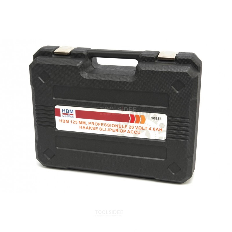 HBM Professional 20 Volt 4.0AH Brushless Battery Angle Grinder 125 mm