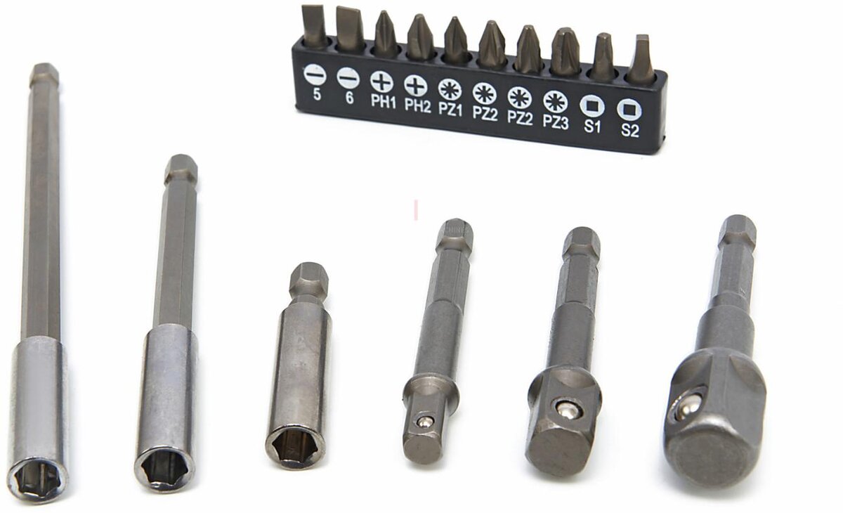 HBM 16 Delige Hex Verlengstukken, Adapter en Bitset 