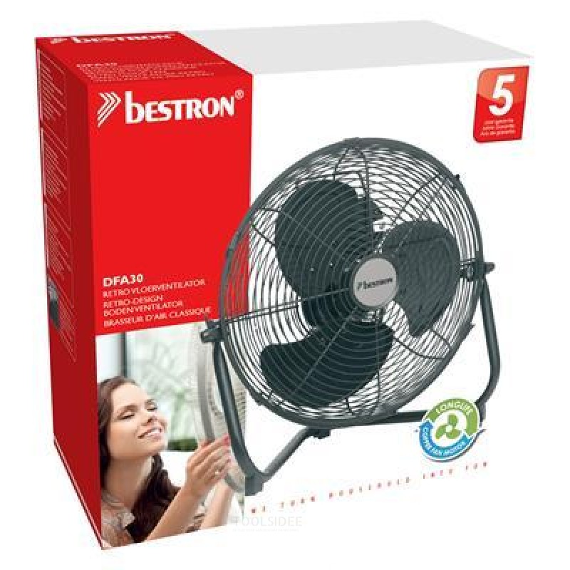 Bestron Floor fan, basket O35cm, black, 55W