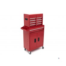 HBM 2 in 1 Tool trolley including Top box - RED