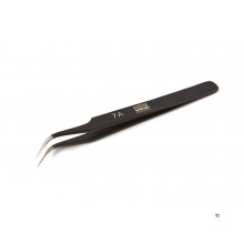 HBM professional anti magnetic stainless steel tweezers with curved jaw st-34