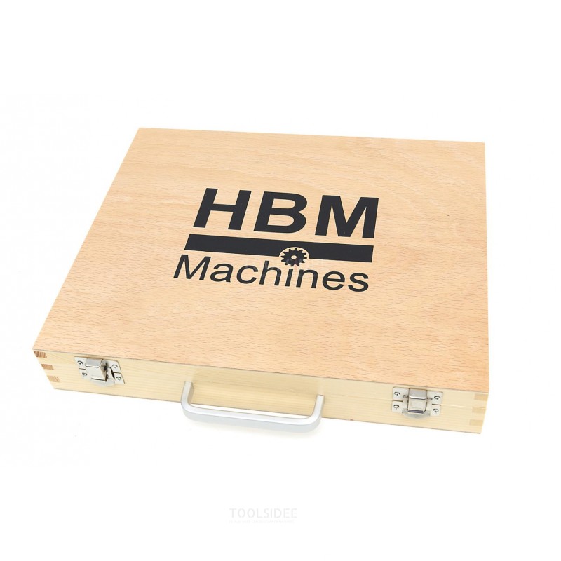 HBM 7-delt fugesæt, mejselsæt inklusive træhammer 215 mm